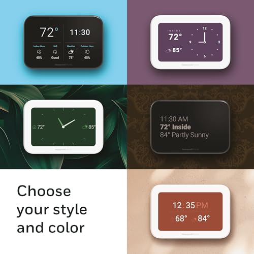 Smart WiFi Touchscreen Thermostat with Video Doorbell View, IAQ Control & Matter Integration, Black