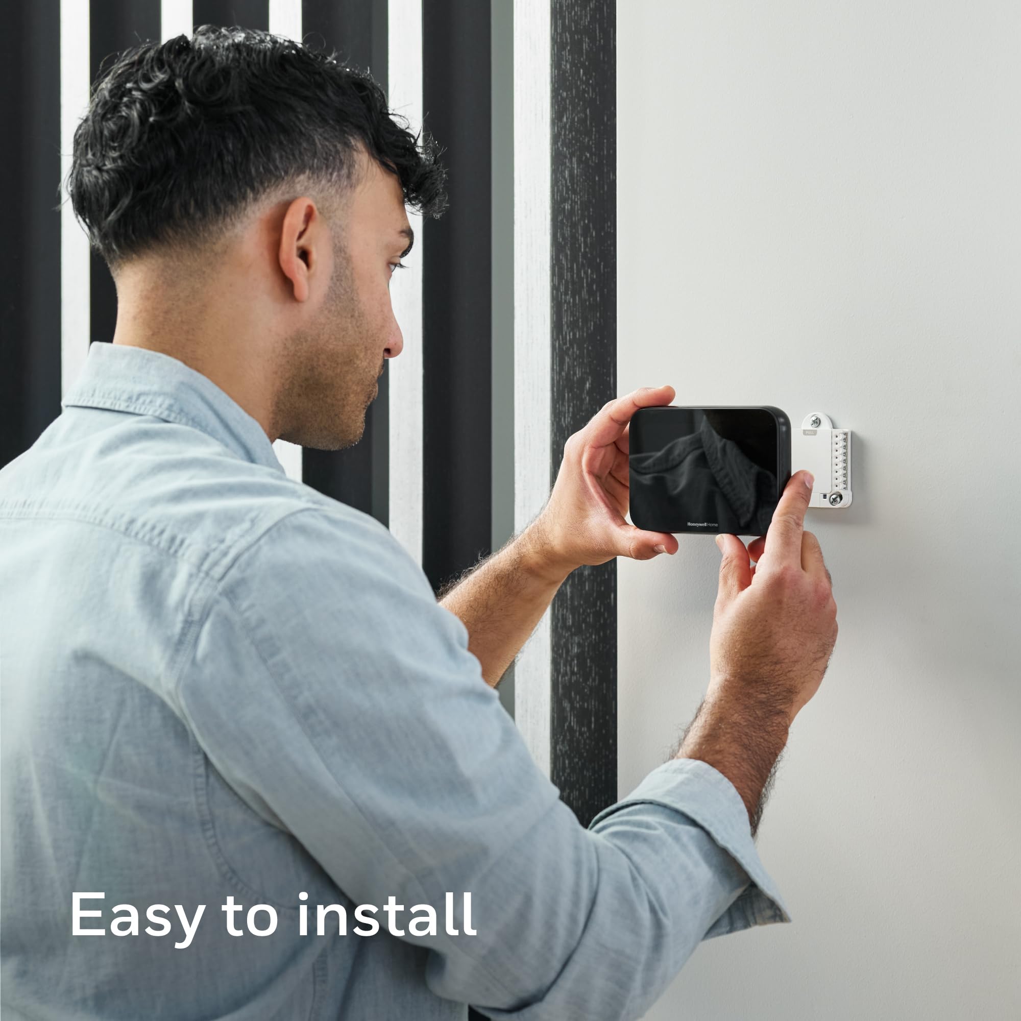 Smart WiFi Touchscreen Thermostat with Video Doorbell View, IAQ Control & Matter Integration, Black